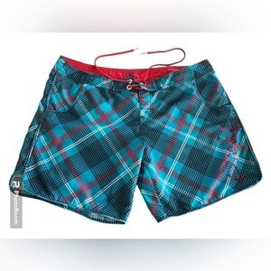 Oneill Blue Retro Tropical Coloured Board Shorts Swim Trunks Mens LG  Swim wear